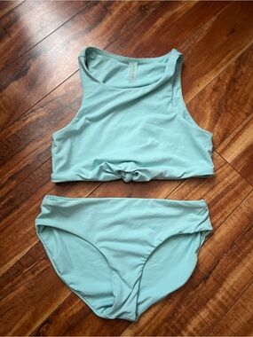 Bella Dahl Light Aqua High Neck Bikini Set Girls